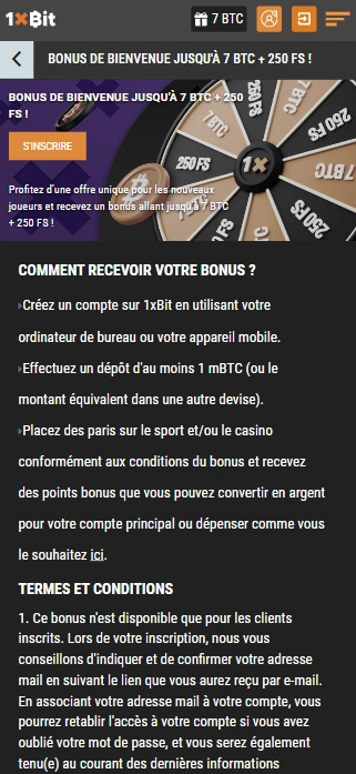 Casino 1X-Bit - Bonus de Bienvenue Code Promo et no Deposit Bonus au Casino Bit1X Fiable