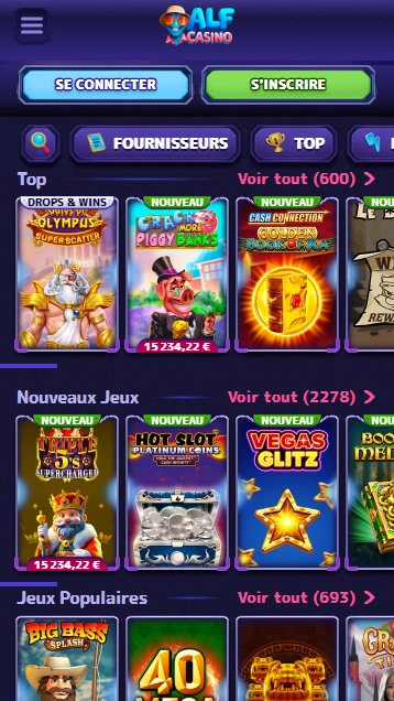 Jeux au AlfCasino Casino Alf 2026
