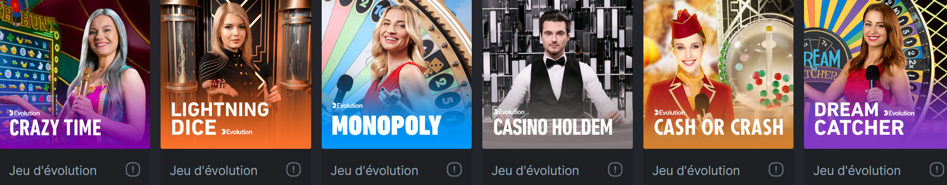 jeux Jeux en direct proposés par les meilleurs développeurs sur le site du casino BC.Game