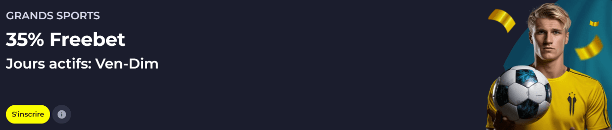 Casino BDM-Bet Français avec Bonus Grands Sports 35% Free Bet