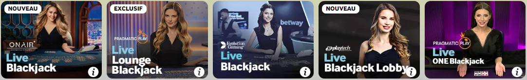 bonus Blackjack avec croupiers dans un casino en ligne Bet Way