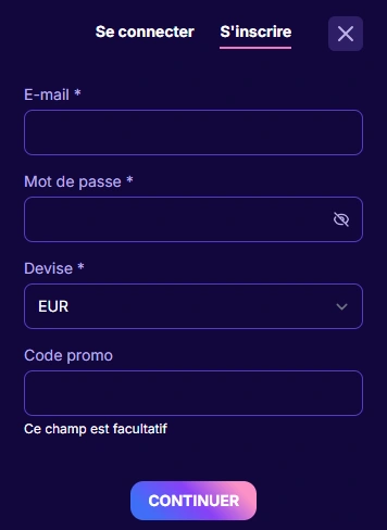Login à Blind Luck Casino France