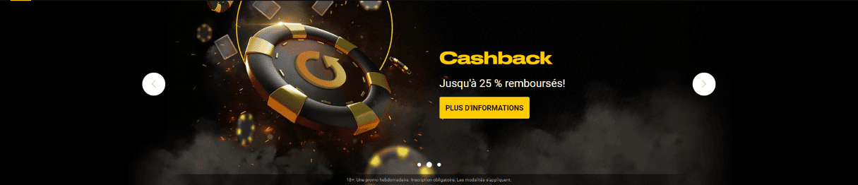 Cashback au B-WIN Casino Découvrez du CashBack Bonus sur Casino BWin en France