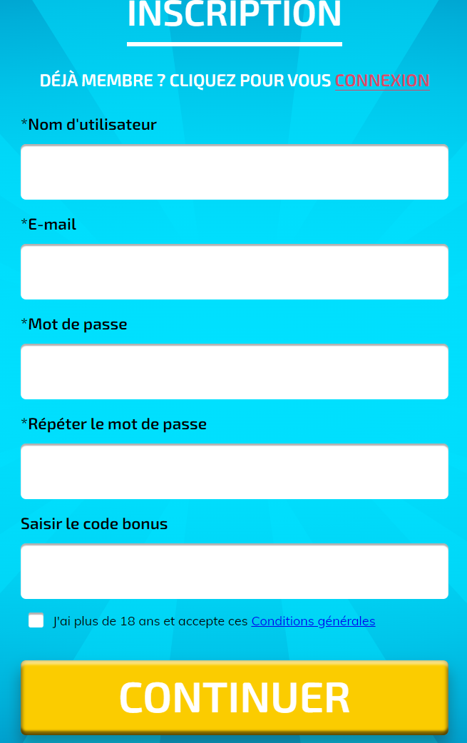 s'inscrire Connectez-vous Casino Fantastik mon compte