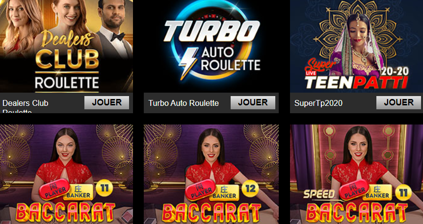 jeux Casino Triomphe retrait jeux en Direct