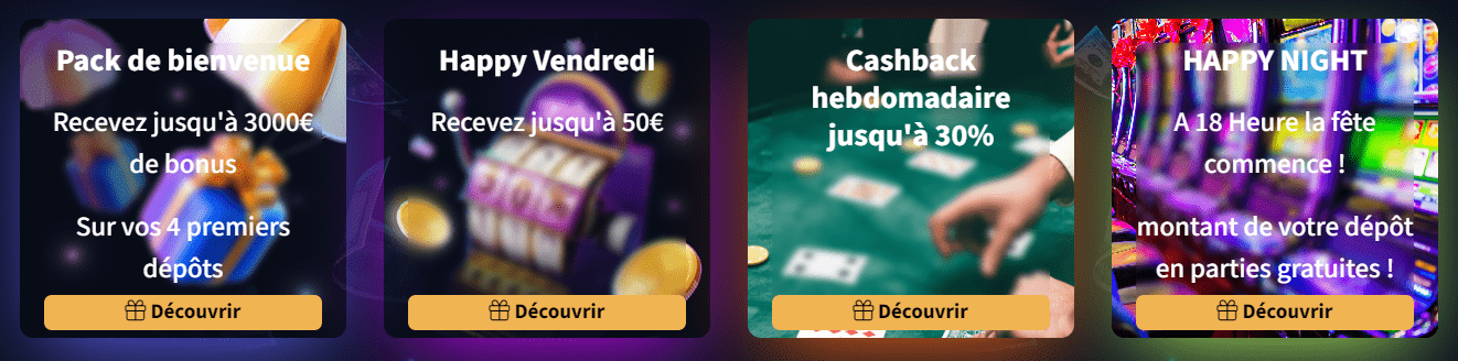 Welcome Bonus au CazWin Casino Offre de Bienvenue Promo au Casino en Ligne CazWin France