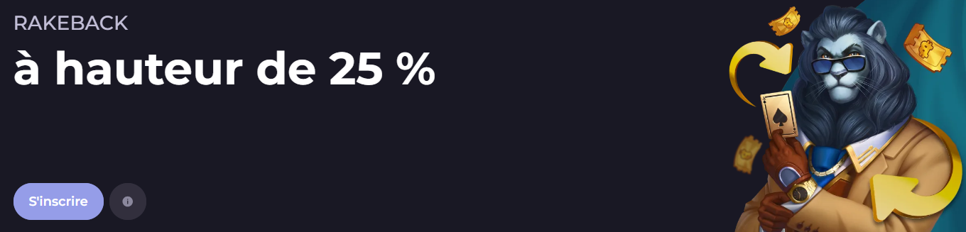 Rakeback Bonus au CryptoLeo Casino Bonus Sans Dépôt, Code Promo et Offres au CasinoCryptoLeo Francophone