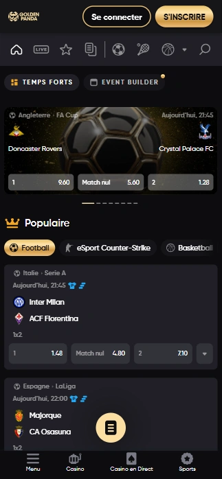 Paris Sportifs en Casino GoldenPanda GoldenPandaCasino Presente les Paris Sportifs pour le Plaisir