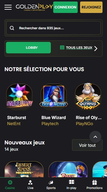 Jeux dans le GoldenPlay Win au GoldenPlayCasino 2026 avec Nouveaux Machines à Sous !