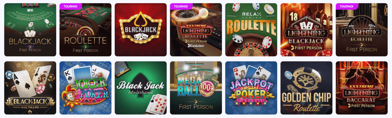 Jeux de Société au BobJackpot Casino Français Casino Jackpot-Bob - Jeux de Table au Web