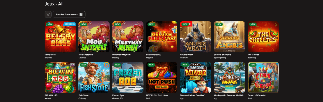 Jeux au LaFiestaCasino La Fiesta Casino Lobby avec Machines à Sous et Jeux de Table pour d'Argent Réel