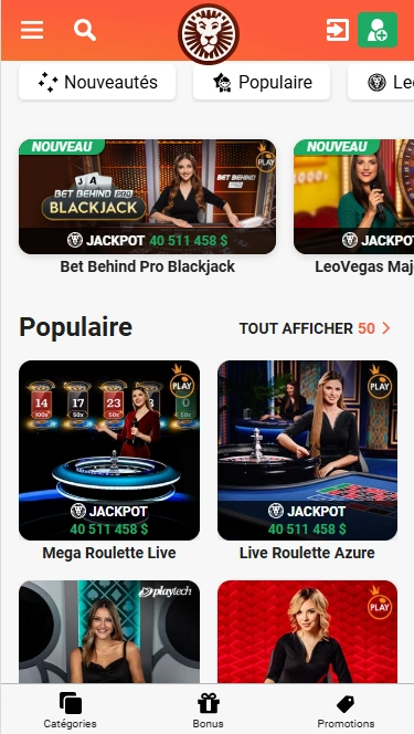 Croupiers en Direct Jeux sur Casino Leo-Vegas Retrait des Fonds en Leo Casino FR des Live Jeux