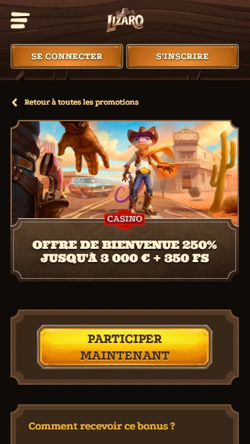 Offres sur Lizaro Casino Lizaro Casino 2026 Presente Sérieux Bonus de Bienvenue !