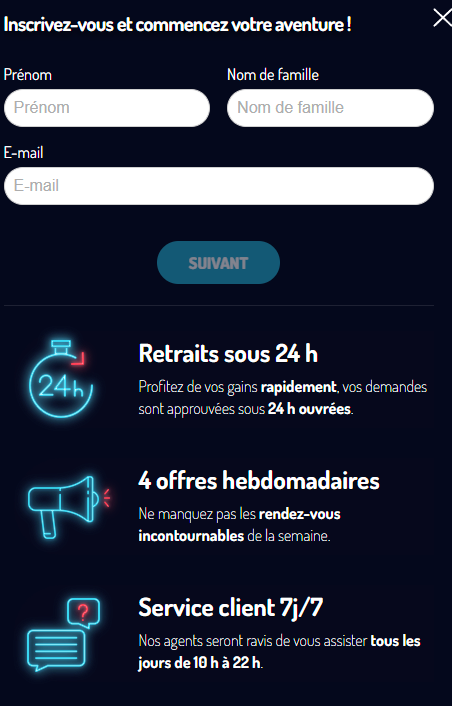 s'inscrire Casino Lucky en Ligne connexion de mon compte