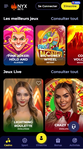 Jeux au au Casino Nyx Bets Gagner Gros au Top Jeux en Casino Bets Nyx Aujourd’hui
