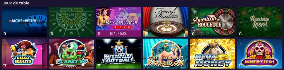 Jeux de Table au Casino Fiable Breeze en France