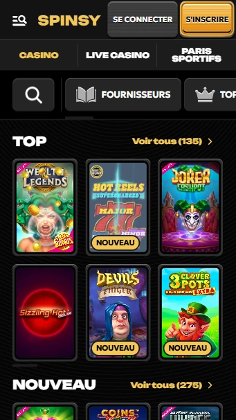 Jeux en Casino Spinsy Essayer de Jouer Sérieux Machines à sous au Spinsy FR Site Officiel