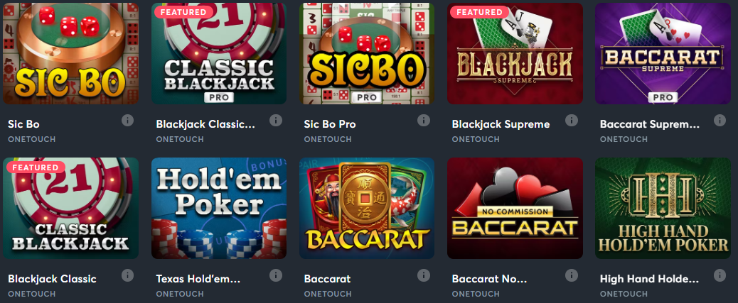 jeux Sportsbet io Casino comment jouer aux jeux de table?