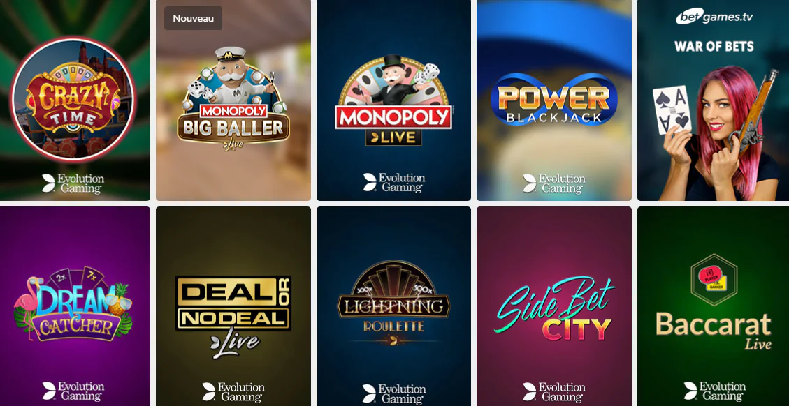 bonus Choix de jeux de croupiers de casino en ligne StickyWilds