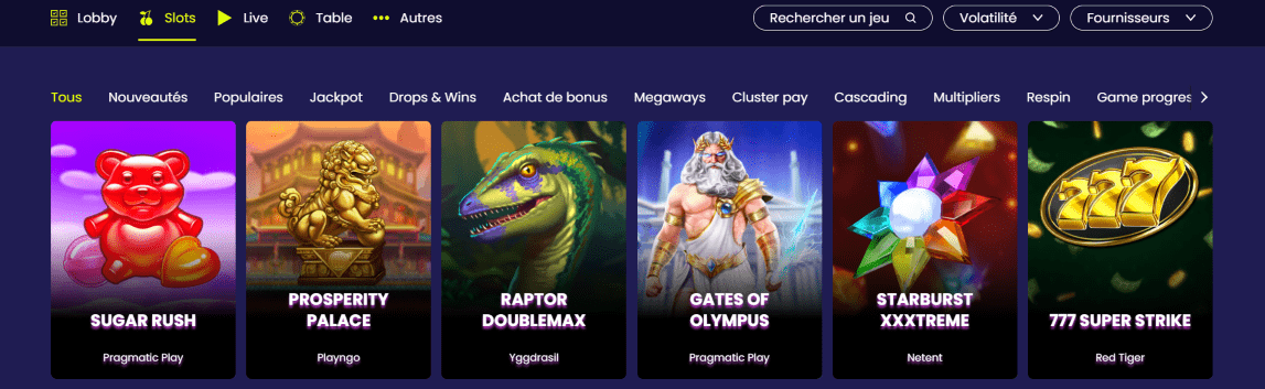 Slots au Together Casino Machines à Sous Jeux au Together Casino FR