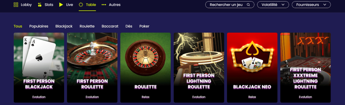 Jeux de Société au Together Casino Jeux de Table - Déposer sur CasinoTogether