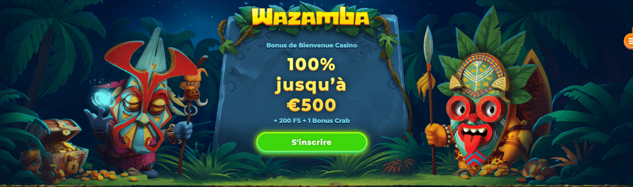 Bonus de Bienvenue au Wazamba Casino Top Casino-Wazamba avec no Deposit Bonus en France