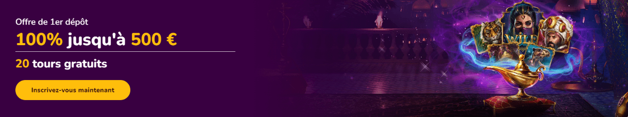 Welcome Bonus au WildSultan Casino Casino WildSultan en Ligne France Offre de Bienvenue Promo