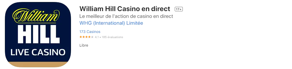 bonus Une application mobile WilliamHill casino pour Android